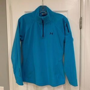 Ladies Small Blue Under Armour Quarter Zip Fleece